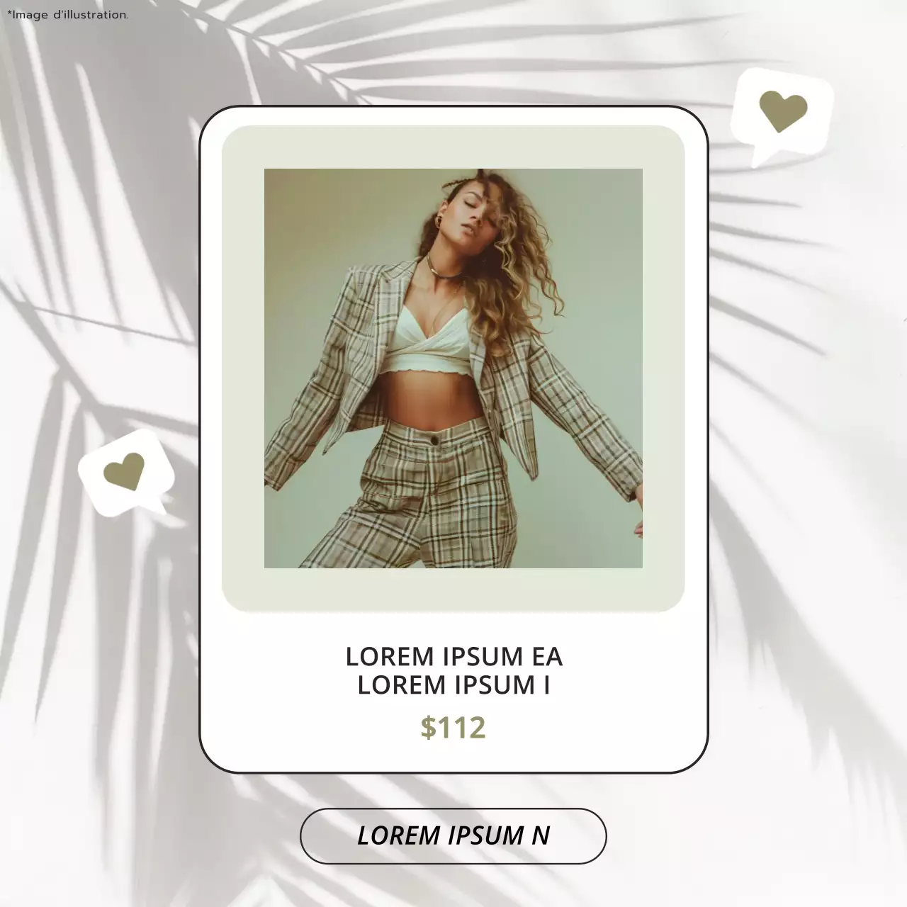 Cadre photo moderne beige et kaki Mode féminine Shop Promotion