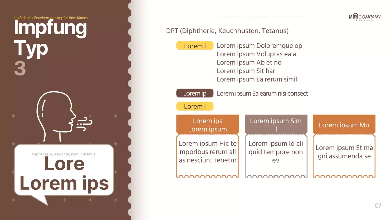 Impfungen für Eltern im braunen Pop-Art-Stil