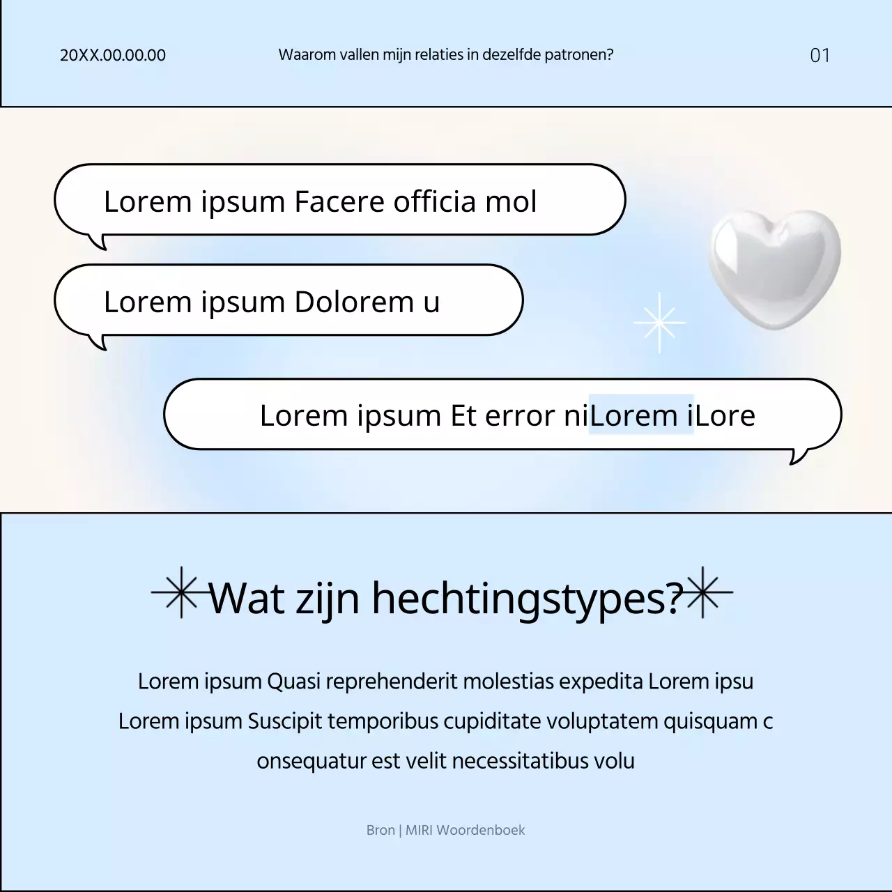 Testpaal in aanbouwstijl met lichtblauwe en ivoorkleurige accenten