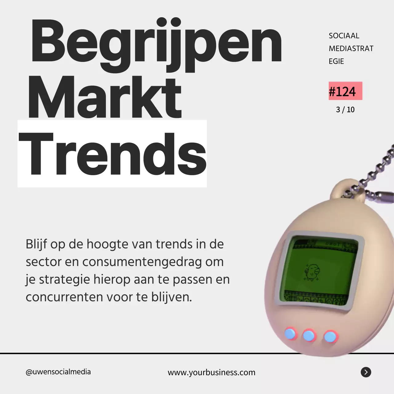 Grijs Retro Vet Zakelijke Strategie Tips Instagram Carrousel Post