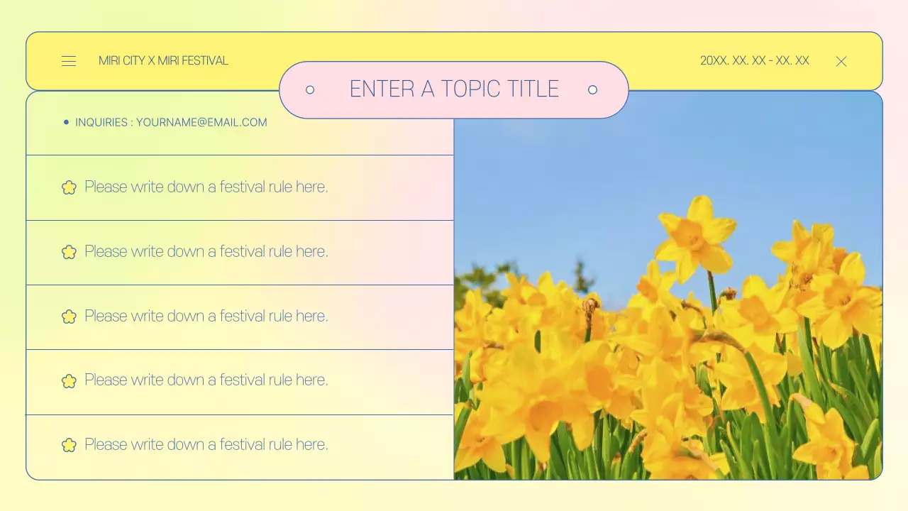 파스텔 미니멀 페스티벌 플랜 프레젠테이션