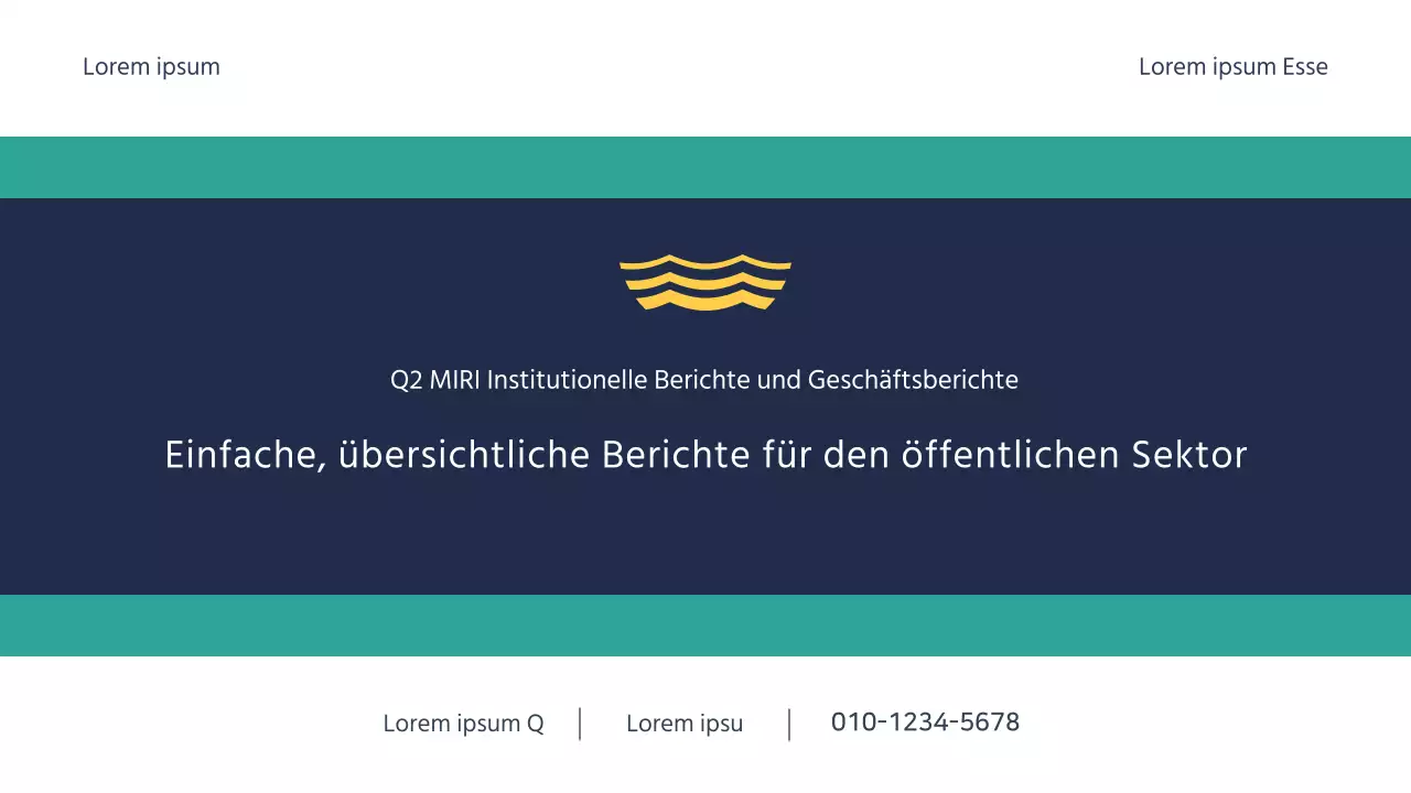 Einfache Berichte für den öffentlichen Sektor in blau und mint