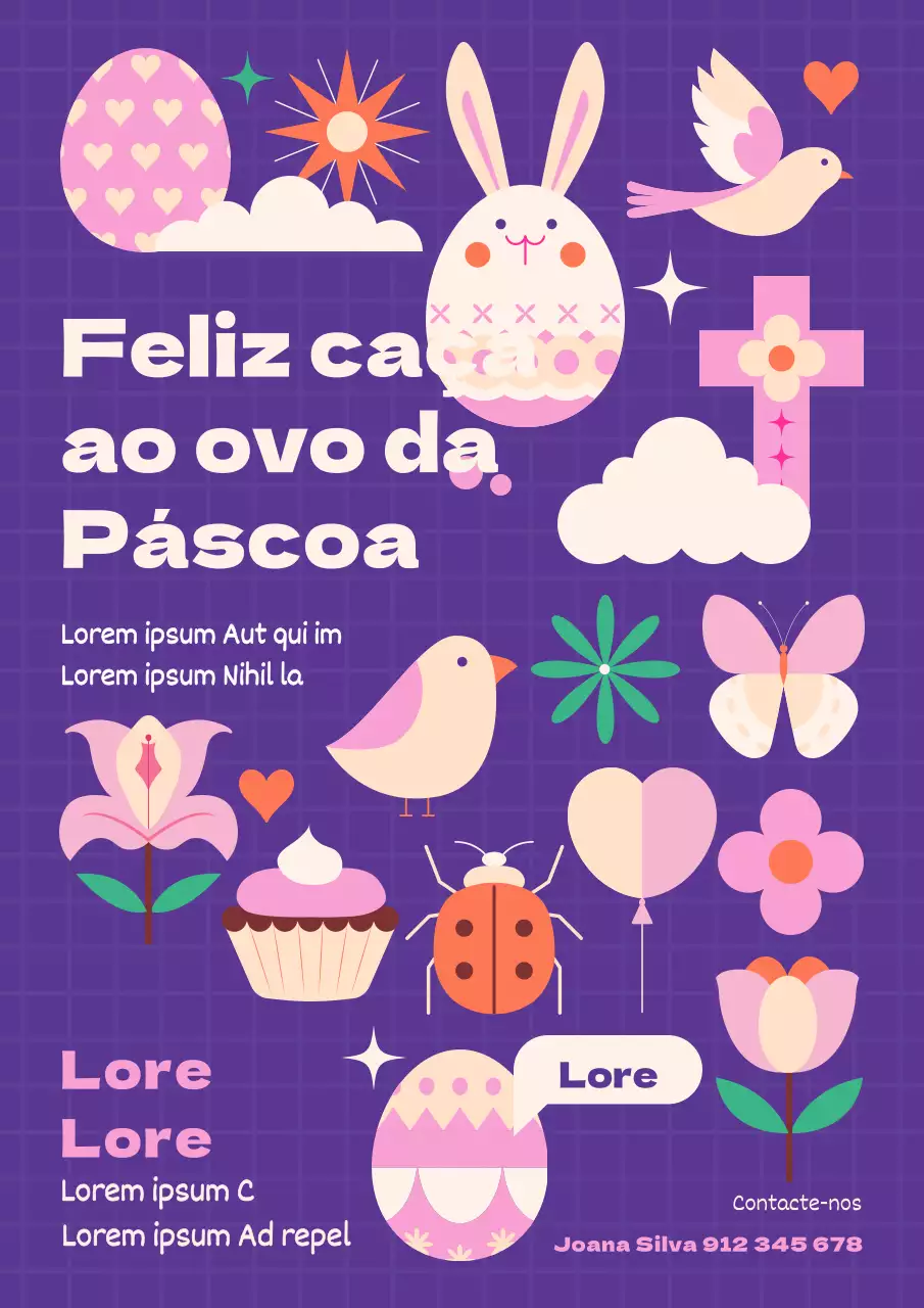 Ronda de Páscoa roxa e cor-de-rosa