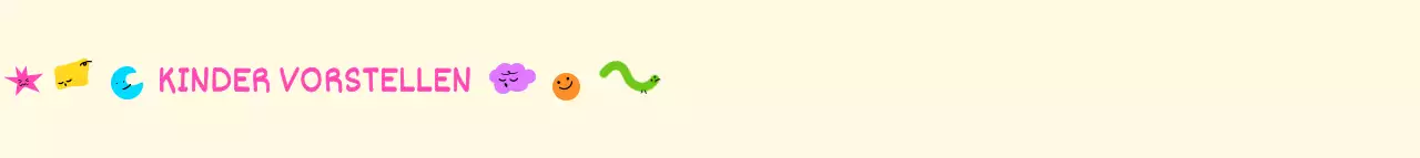 Kinderausstellungskonzept mit bunten und niedlichen Illustrationen