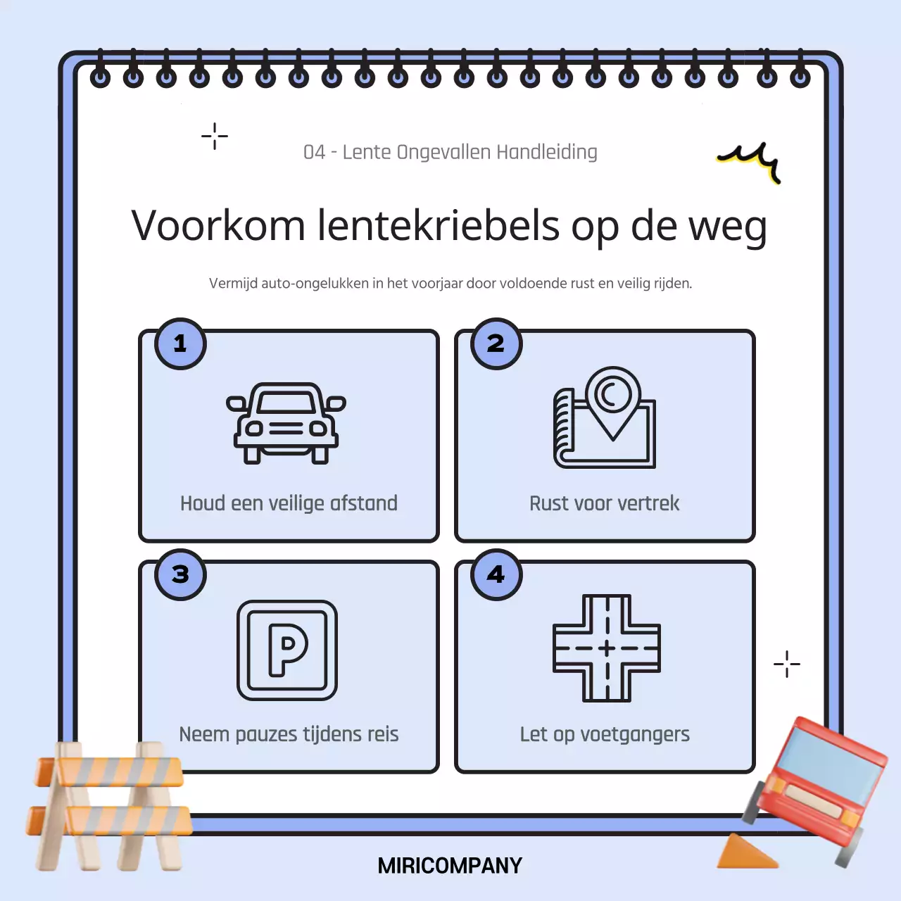 Roze en lichtblauwe veiligheidstips voor de lente om je dit seizoen veilig te houden