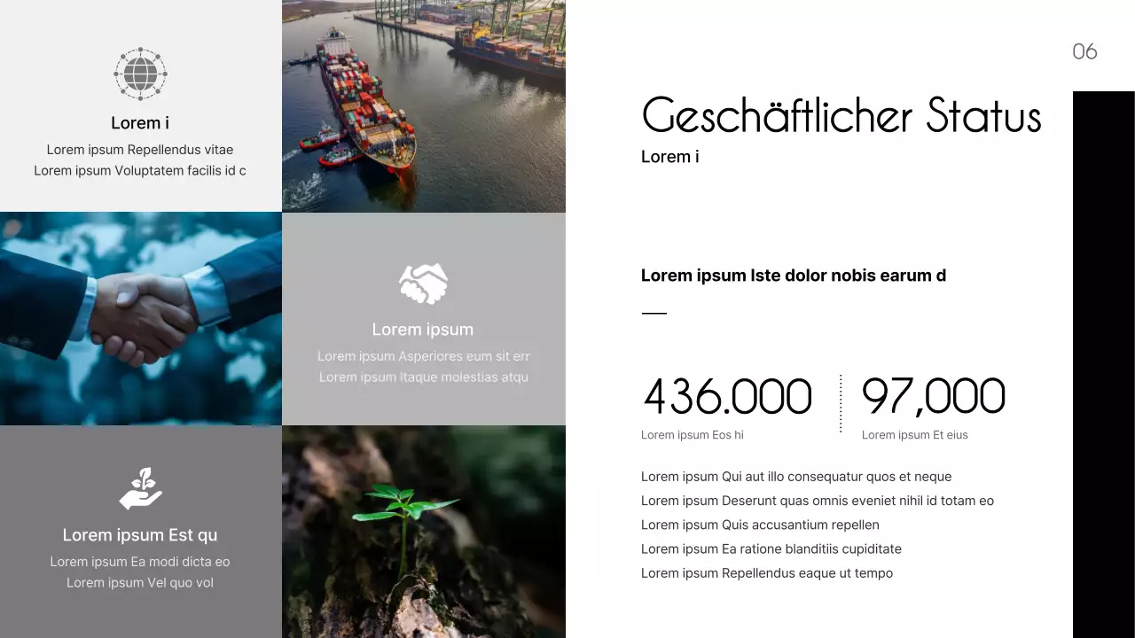 Ein einfacher, schwarz-grauer Prospekt eines Petrochemie-Herstellers