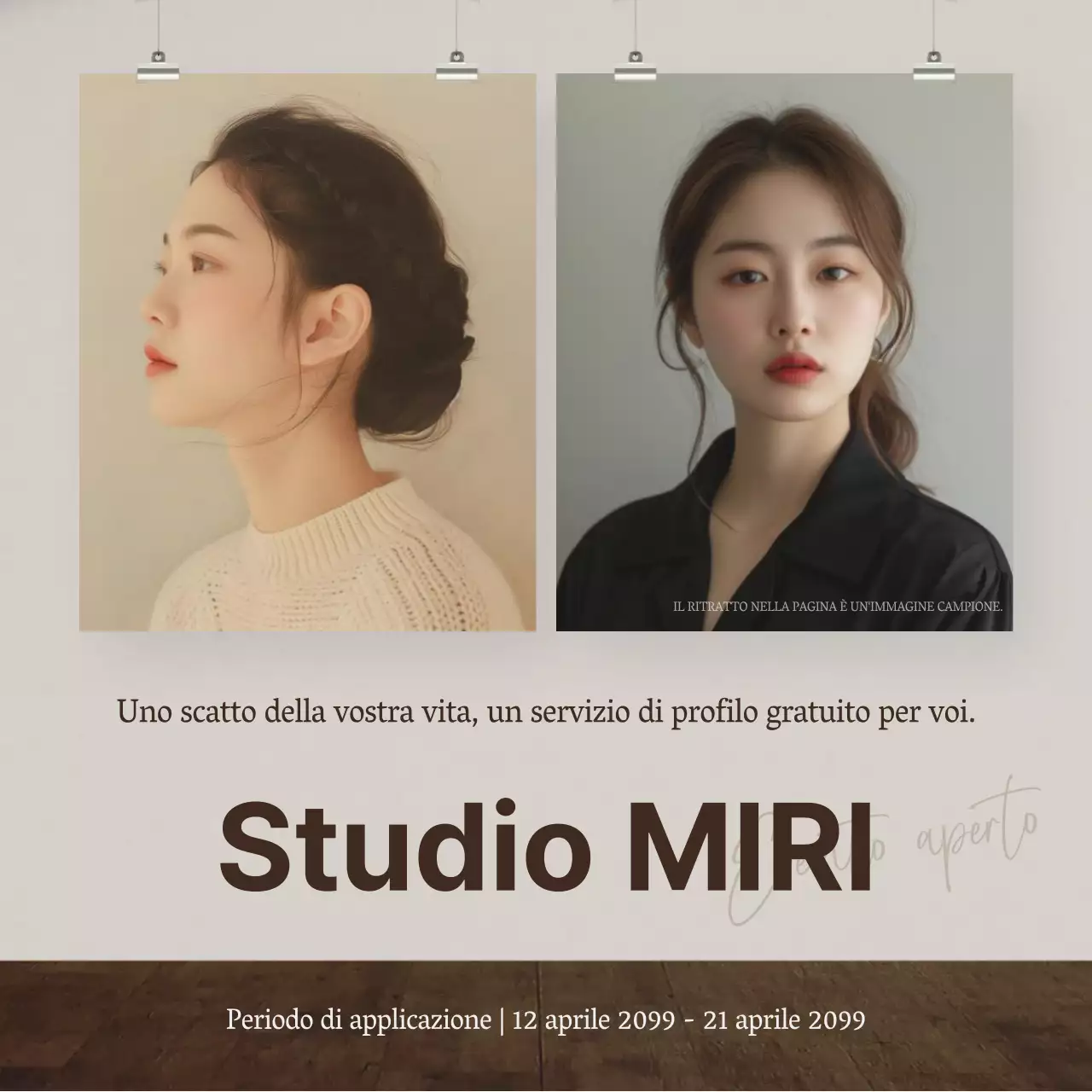 Moderna pubblicità per eventi self-studio in beige