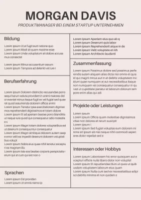 Rosa und Grau Minimal Product Manager Lebenslauf Einleitung