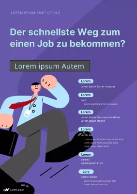 Niedlicher Flyer für ein Seminar zum beruflichen Erfolg in Hellblau und Lila
