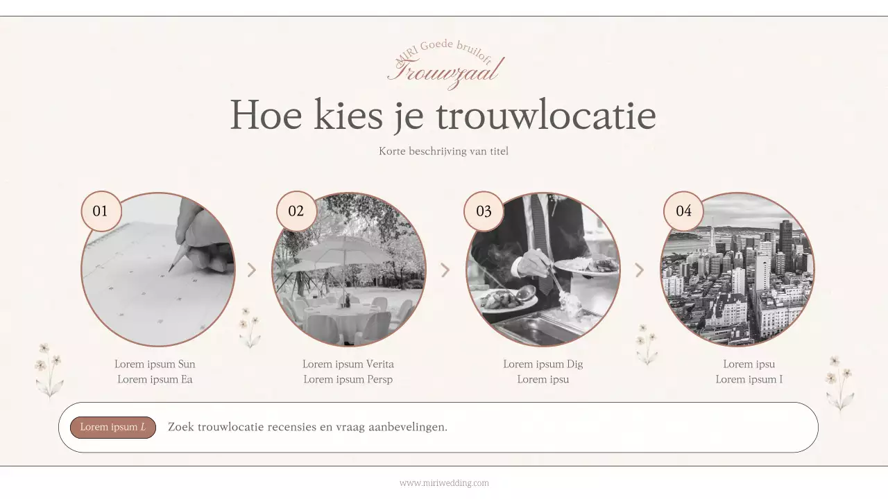 Een minimalistische bruiloftsgids in geel, zwart en wit