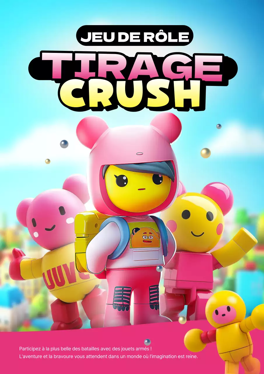 Promouvoir un jeu mignon en rose et jaune