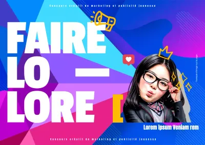 Promouvoir les concours publicitaires à la mode en bleu et en fluorescence