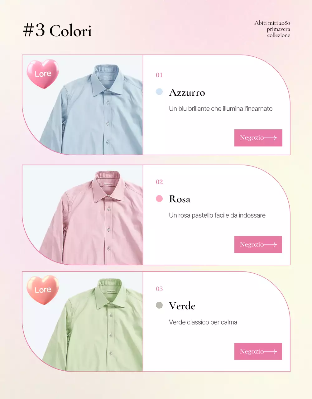 Promuovere le pagine dei prodotti di moda primaverile in rosa