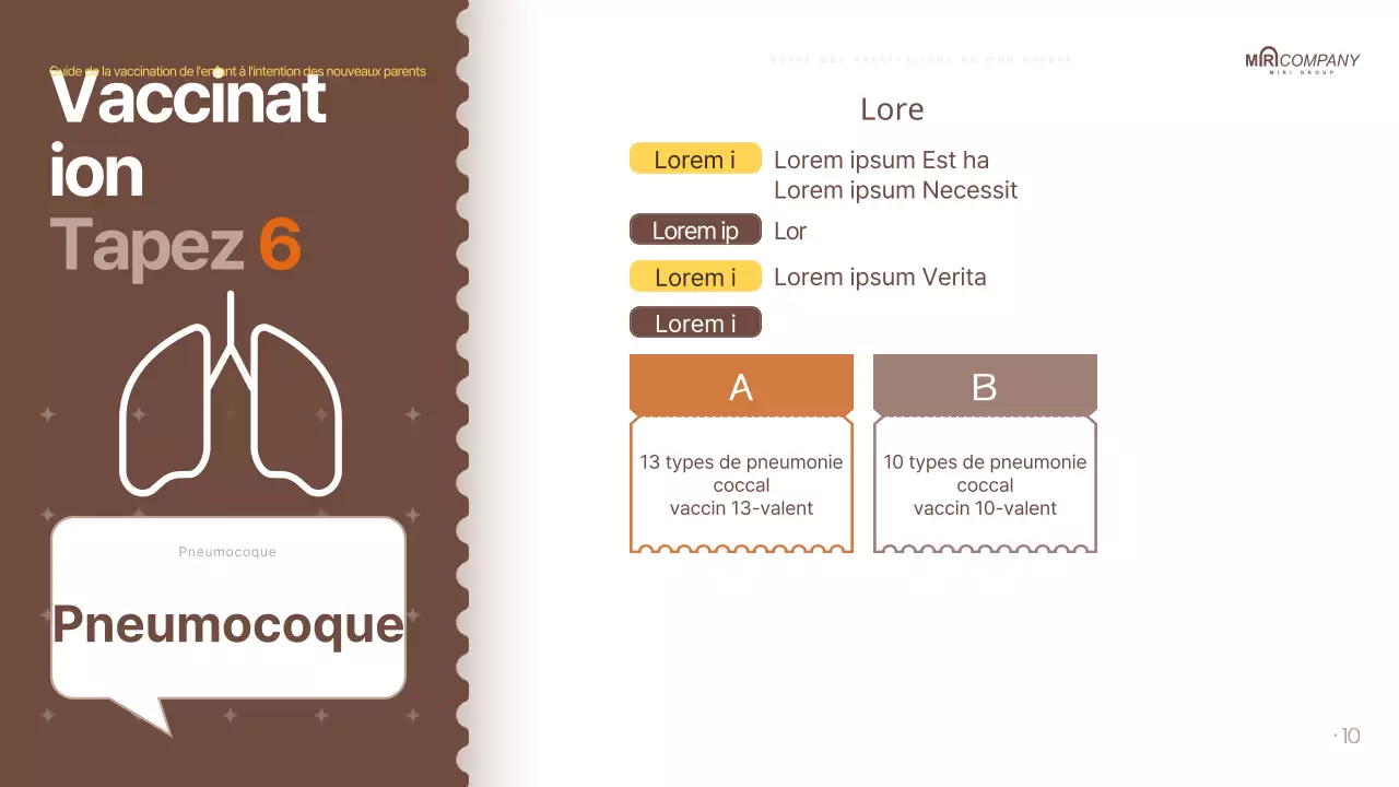 Les vaccinations parentales en brun, façon pop-art