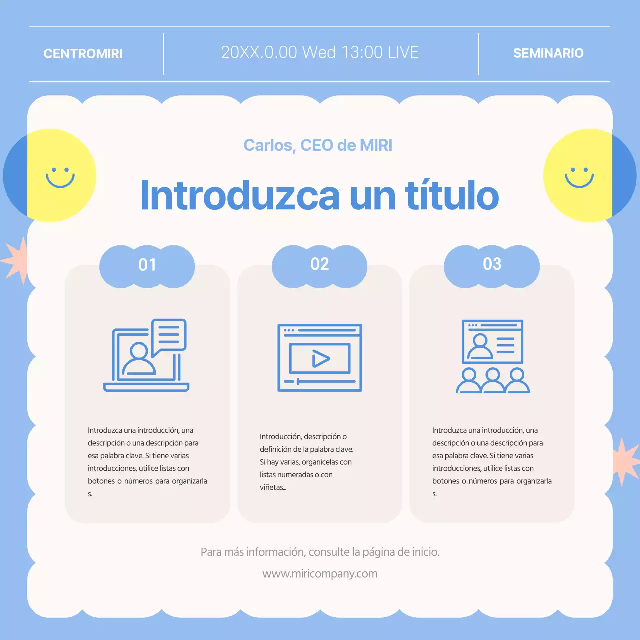 Promoción de las conferencias especiales azules y amarillas para las personas mayores actuales