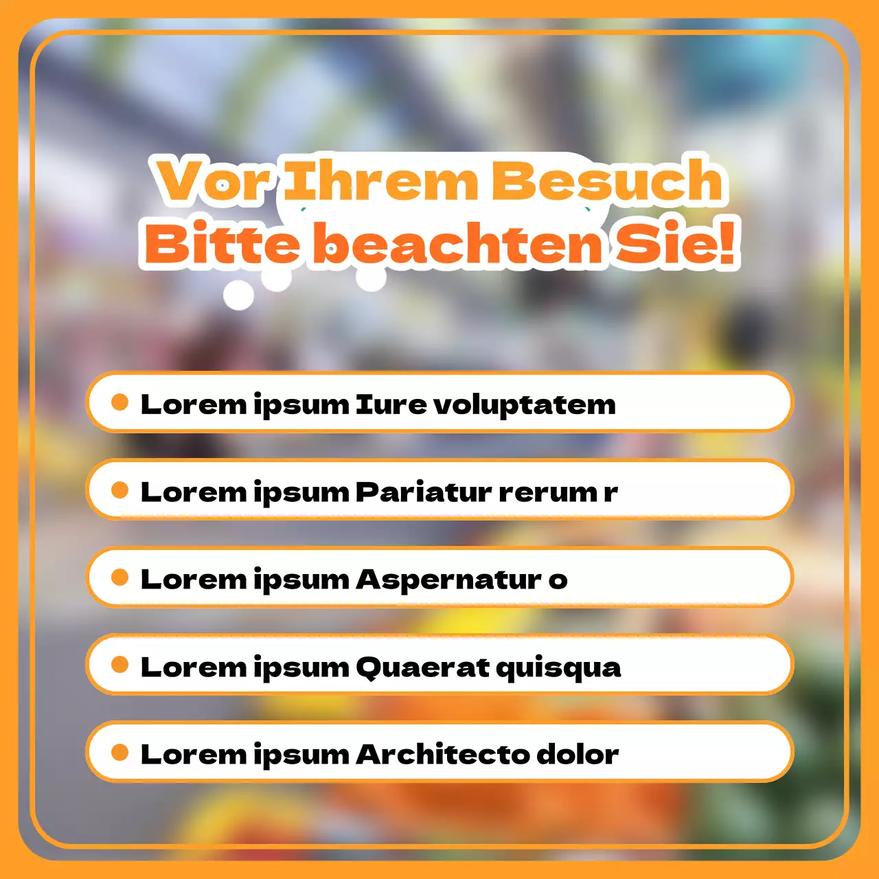 Förderung des einfachen Orange und Gelb der traditionellen Märkte