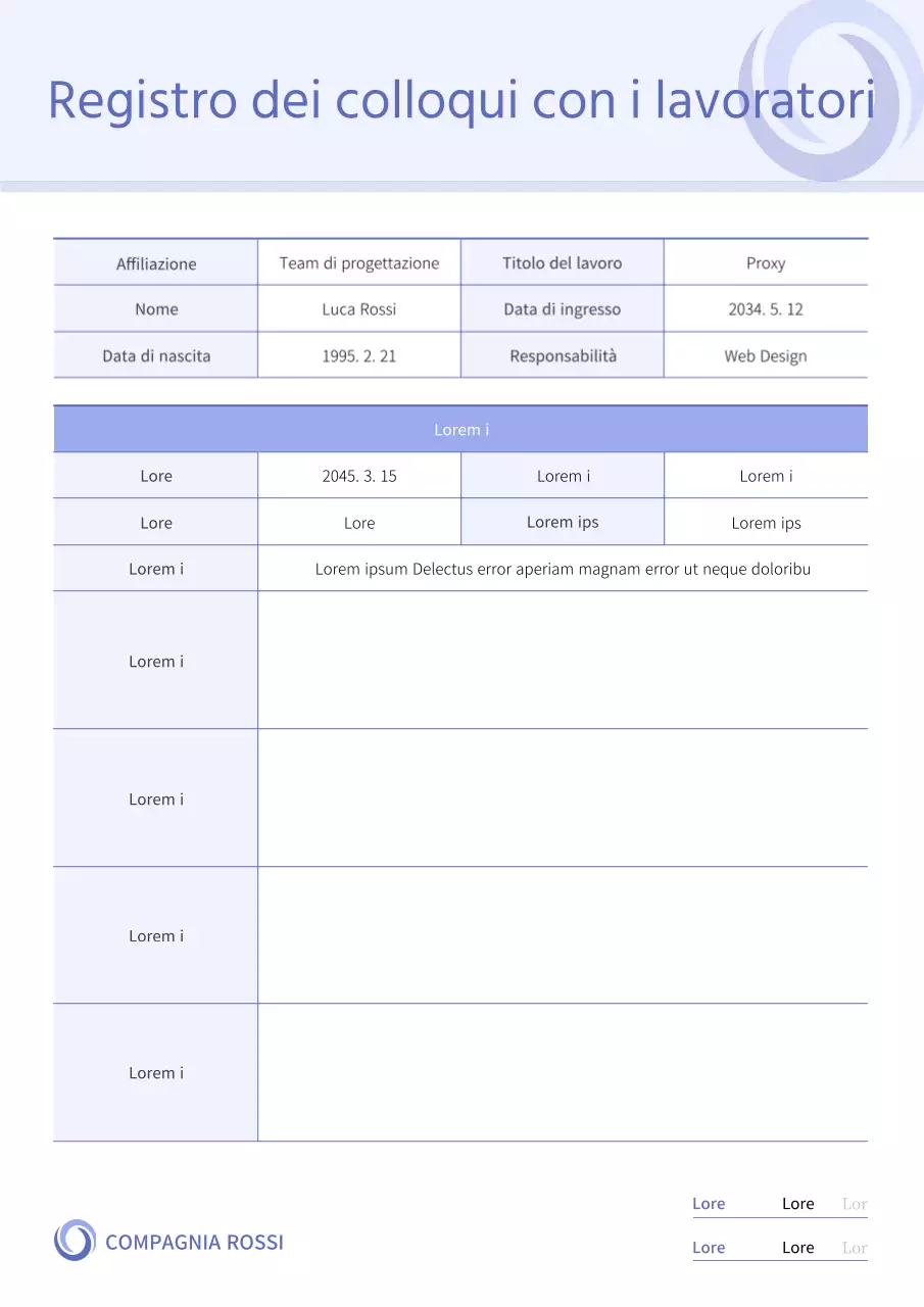 Diario di un'intervista semplice e color malva