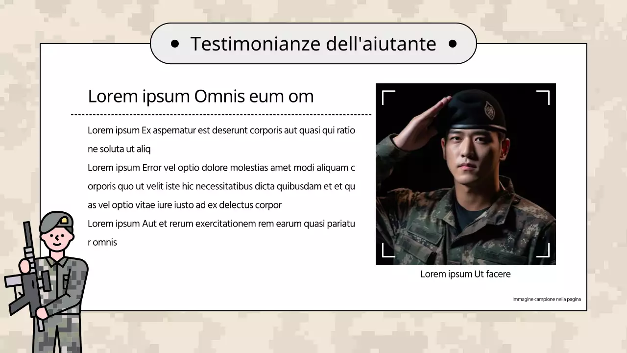 Una semplice presentazione di briefing di reclutamento in kaki e beige