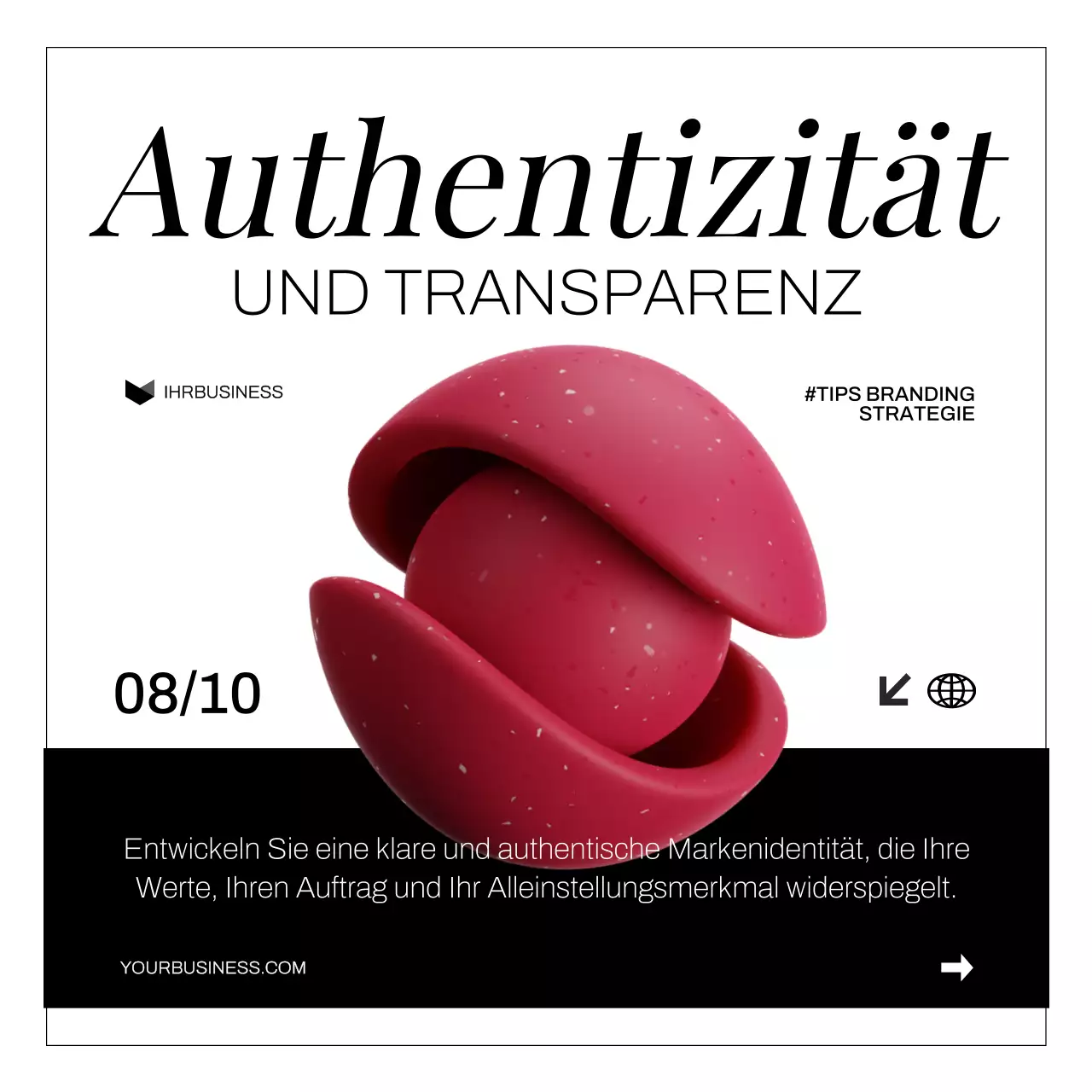 Weiß Schwarz Modern Fett Markenaufbau Strategie Tipps Instagram Karussell