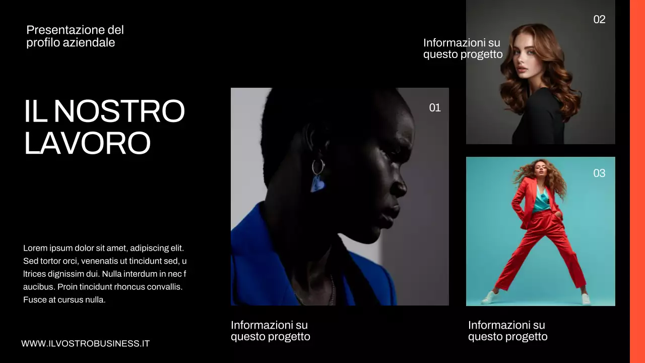 Rapporto sul profilo aziendale di Neon e Nero Moderno