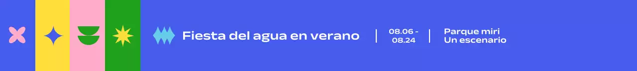 Una sencilla fiesta del agua veraniega con muchas formas y colores vistosos