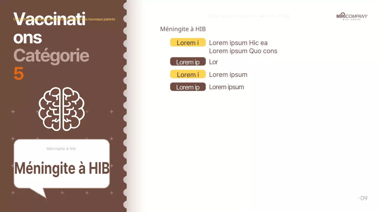 Les vaccinations parentales en brun, façon pop-art