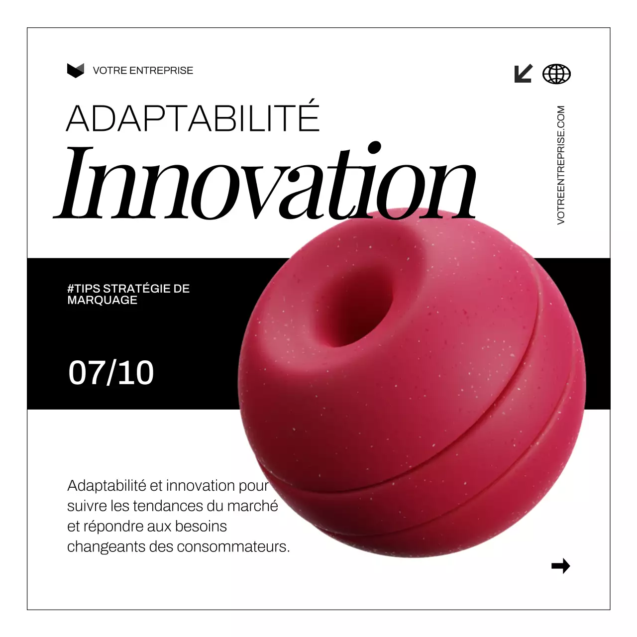 Blanc Noir Moderne Audacieux Stratégie de développement de la marque Conseils Carrousel Instagram