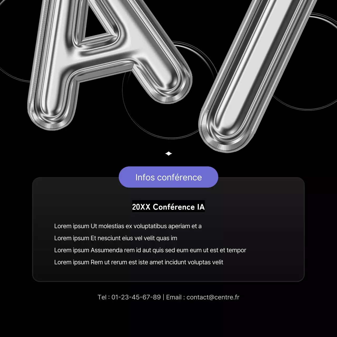 Une touche de noir et de violet lors d'une conférence sur l'intelligence artificielle