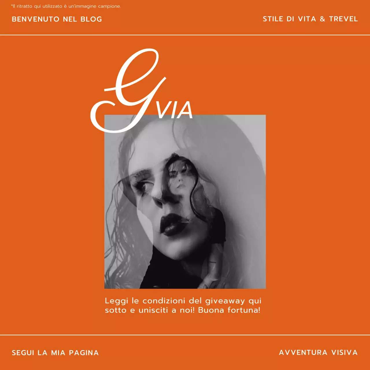 Tendenza arancione e bianca Stile di vita moderno e promozione del blog Trevel