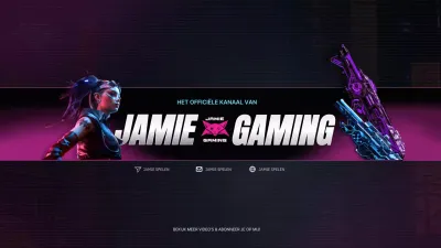 Promoot een op cyberpunk geïnspireerde game-update in hot pink en blauw