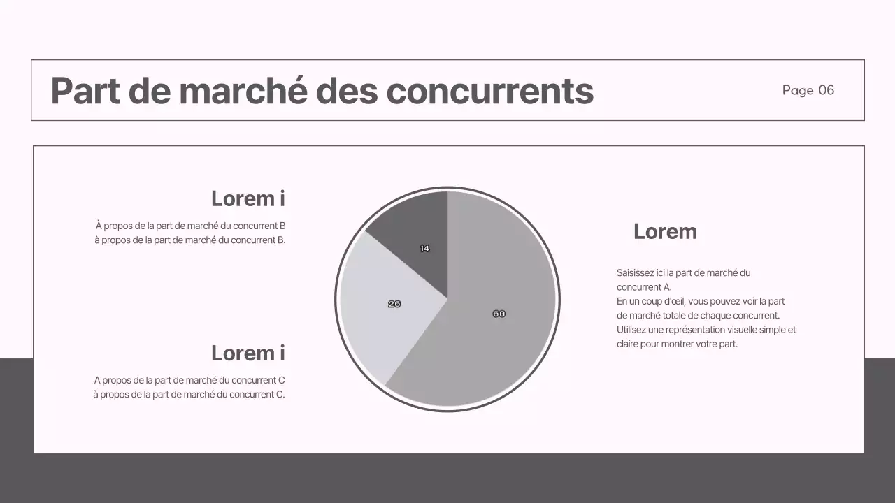 Un rapport de stratégie de marché moderne en gris et rose