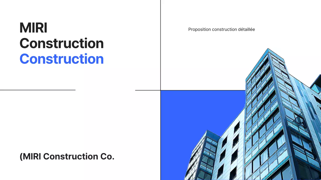 Un rapport de facturation de construction simple, bleu et basique