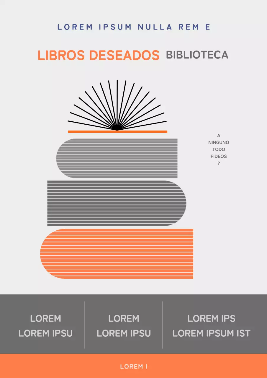 Un sencillo aviso de aplicación del libro de deseos en naranja y gris