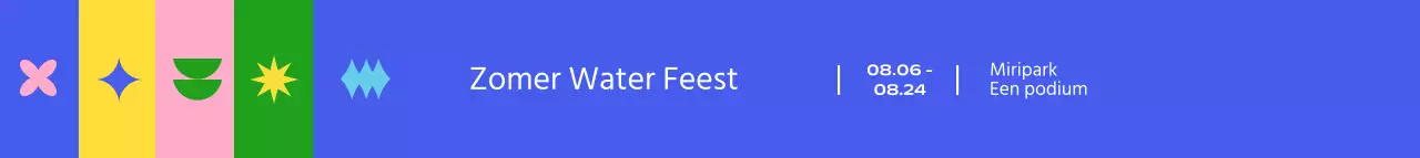 Een eenvoudig zomerwaterfeest met veel vormen en kleurrijke kleuren