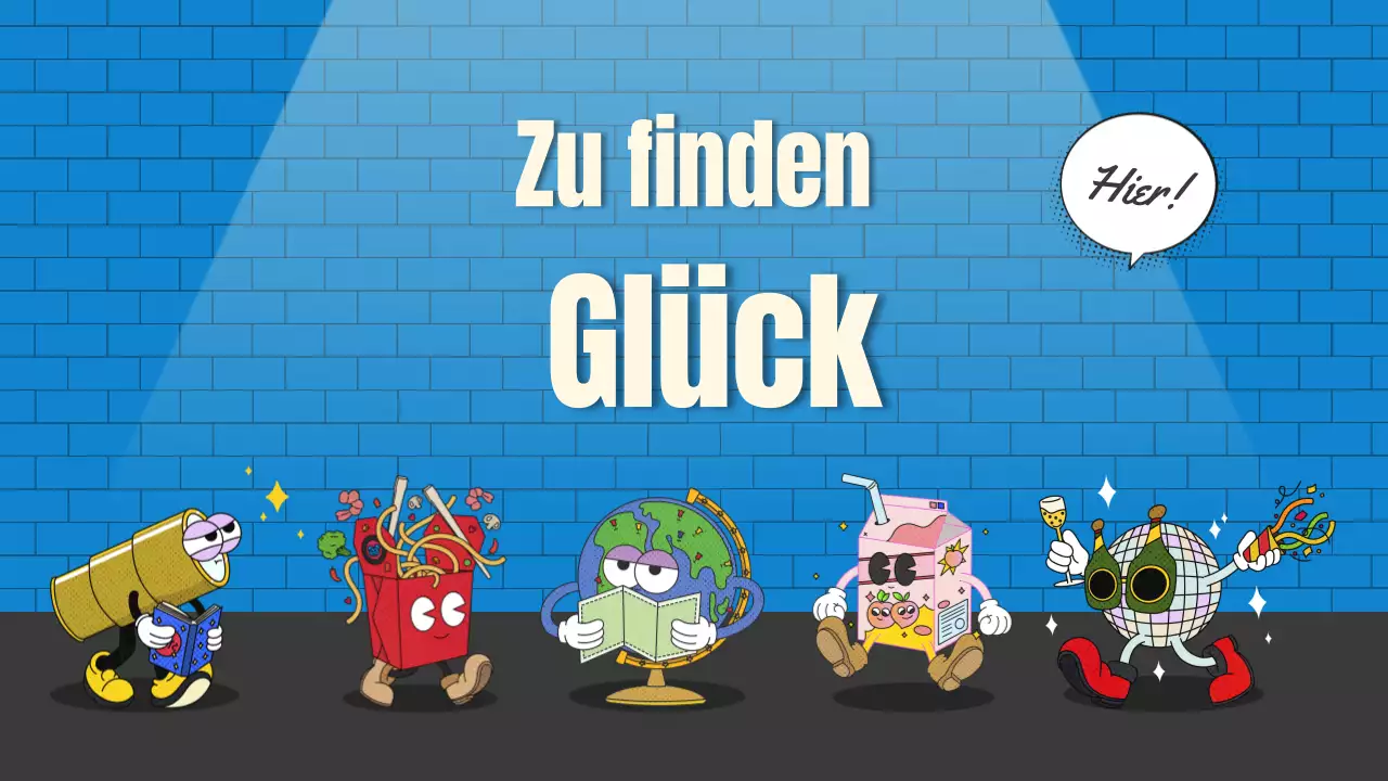 Eine blau-orangefarbene Reise zum Glück