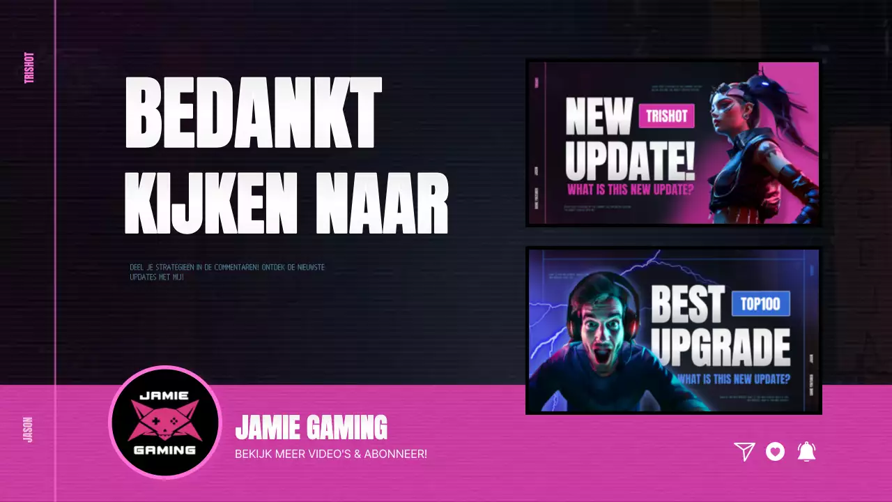 Promoot een op cyberpunk geïnspireerde game-update in hot pink en blauw