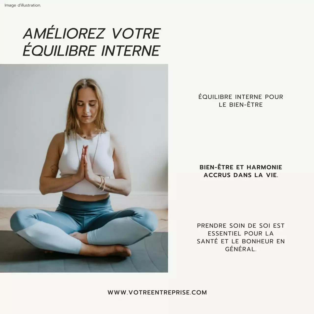 Promotion de la retraite de yoga et de bien-être Beige Minimal
