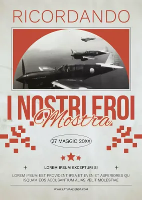 Volantino d'epoca avorio per la mostra del Giorno della Memoria