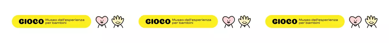 Un simpatico museo per bambini con una combinazione di colori gialli e personaggi illustrati