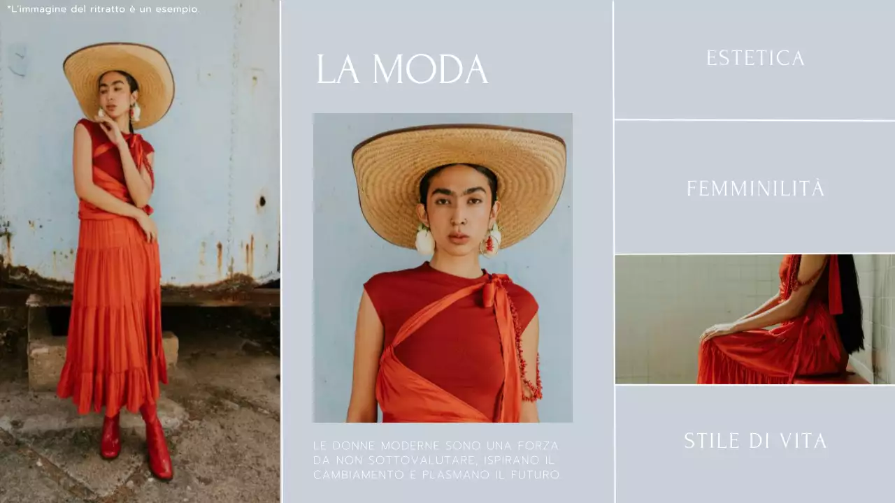 Tendenza blu cielo e bianco Promozione del blog della stilista di moda