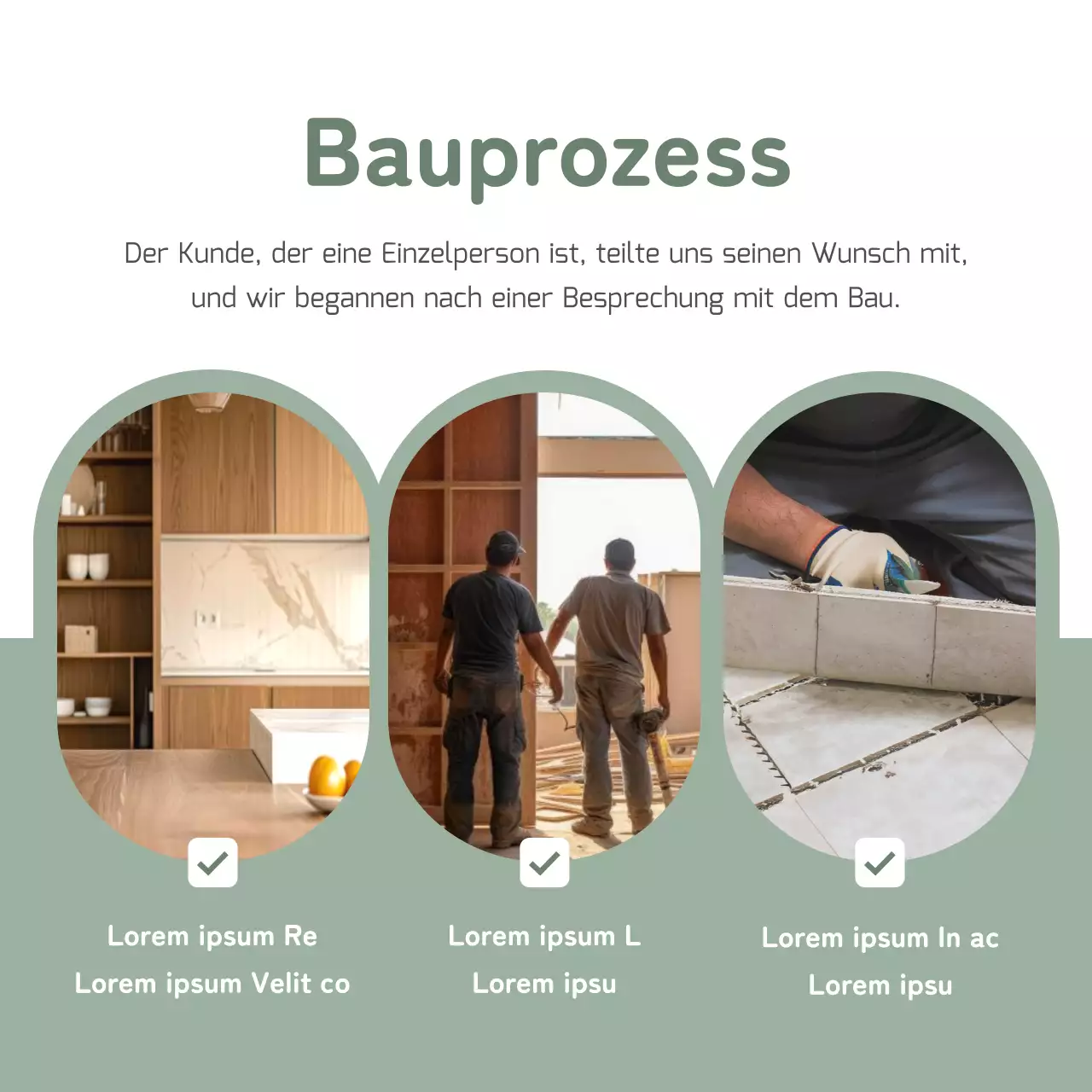 Niedliche Anzeige für Innenausbau mit mintfarbenem Hintergrund