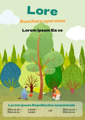 Volontari per piantare un albero verde brillante