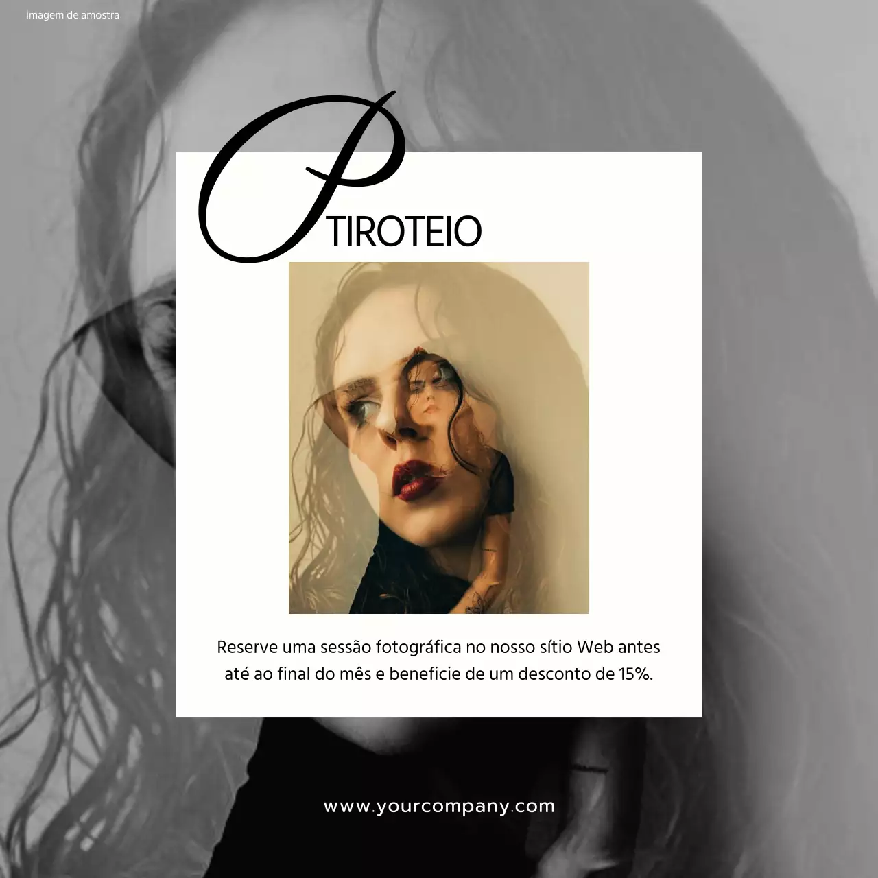 Cinzento Branco e Preto Tendência Minimal Modern Photostudio Promoção