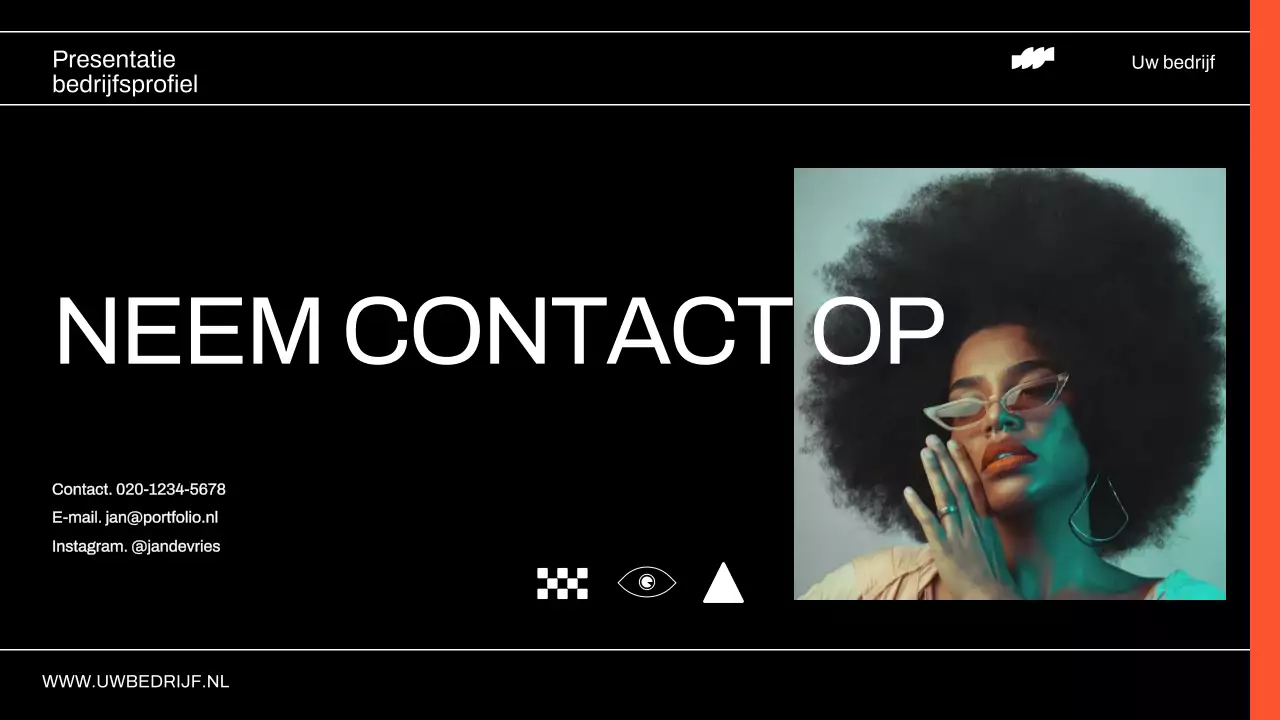 Neon en zwart modern bedrijfsprofiel