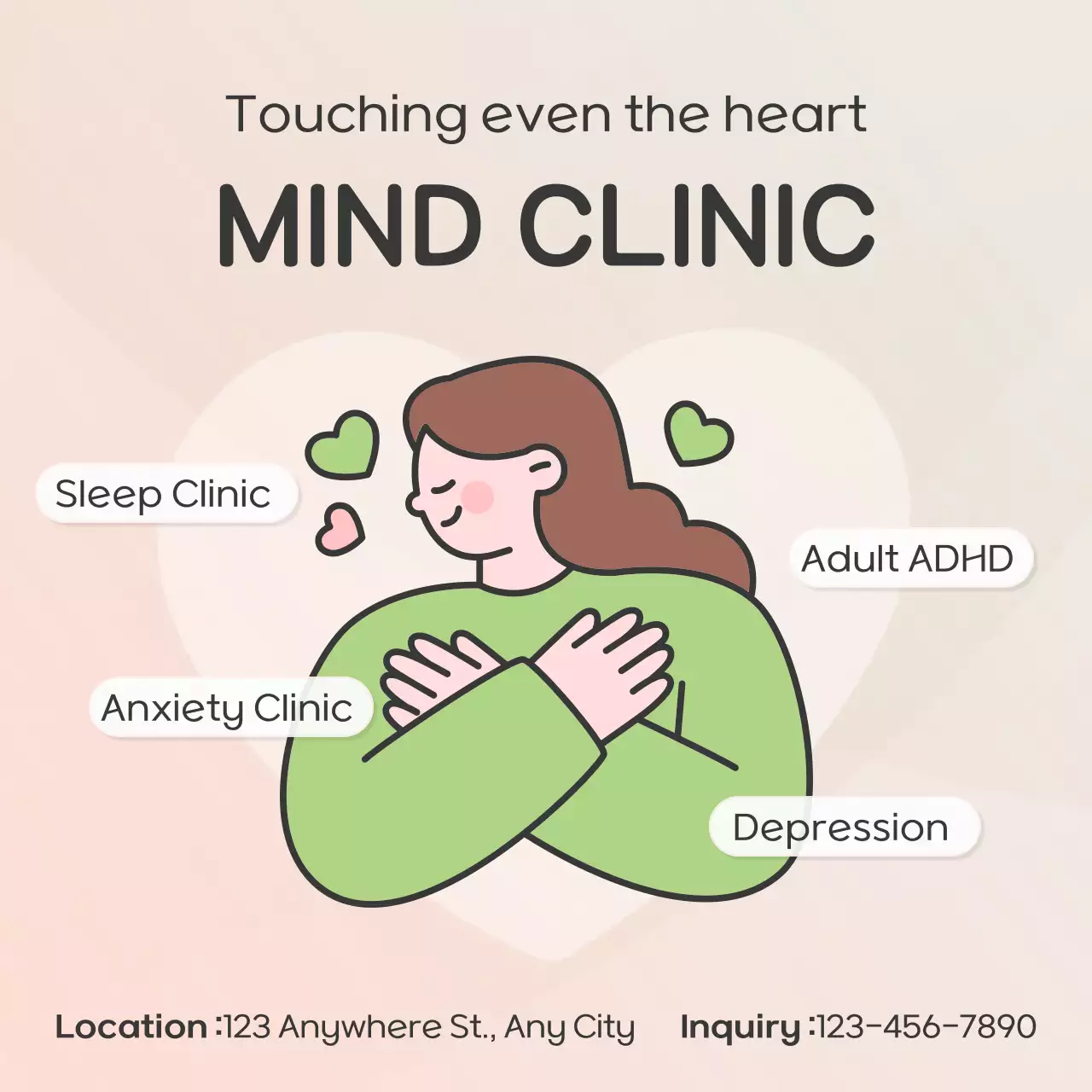 Beige Minimal Mental Health Advertisement Instagram Post