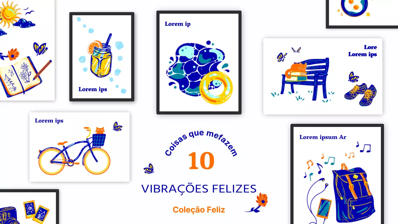 Uma exposição alegre de azul e laranja
