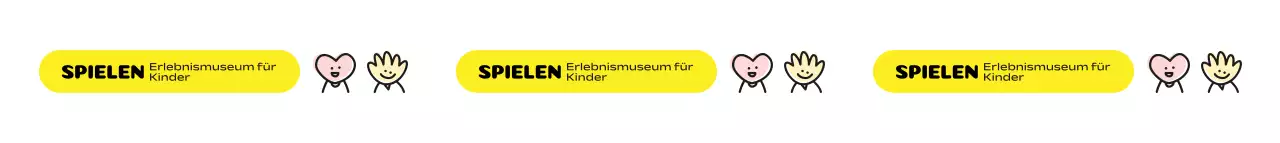 Ein niedliches Kindermuseum mit gelben Farben und illustrierten Figuren