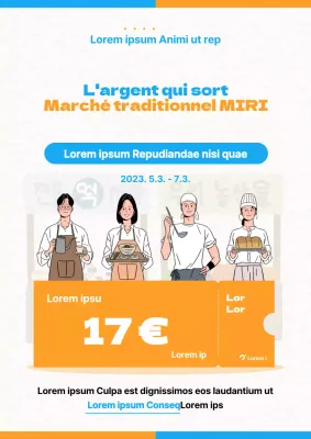 Campagne de revitalisation des marchés locaux en jaune et bleu clair