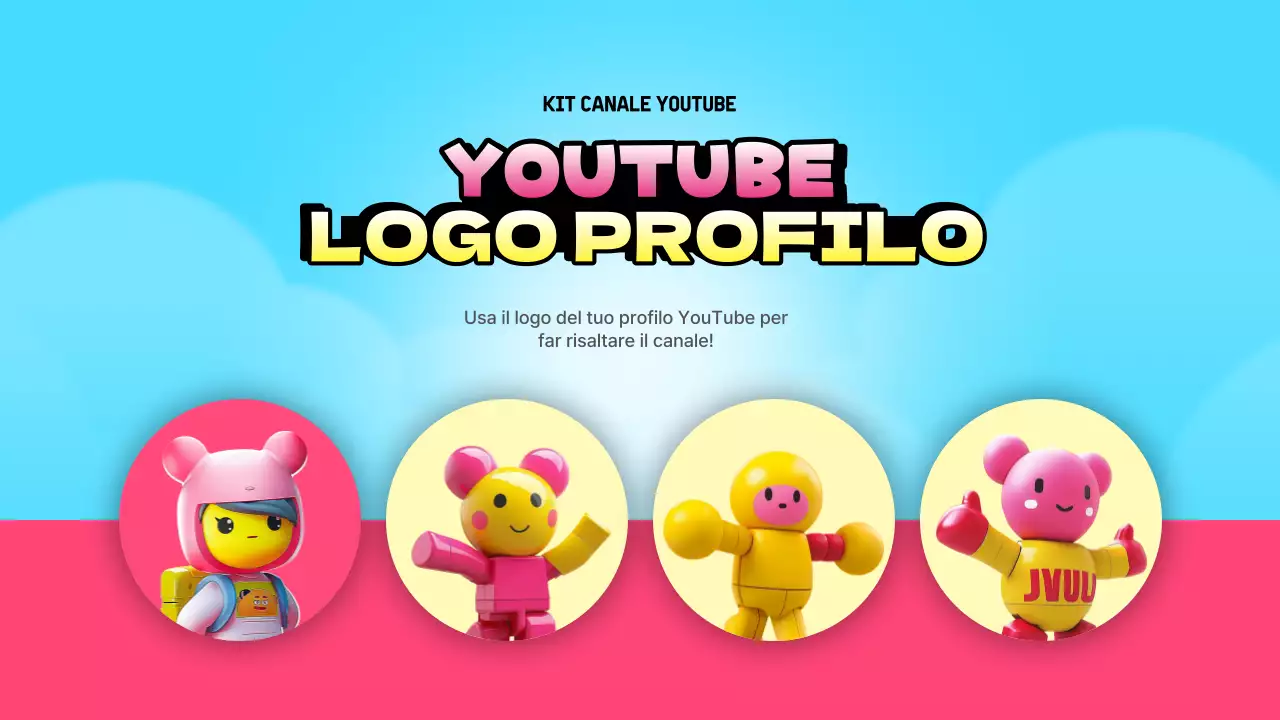 Una raccolta di contenuti del canale di gioco rosa e giallo