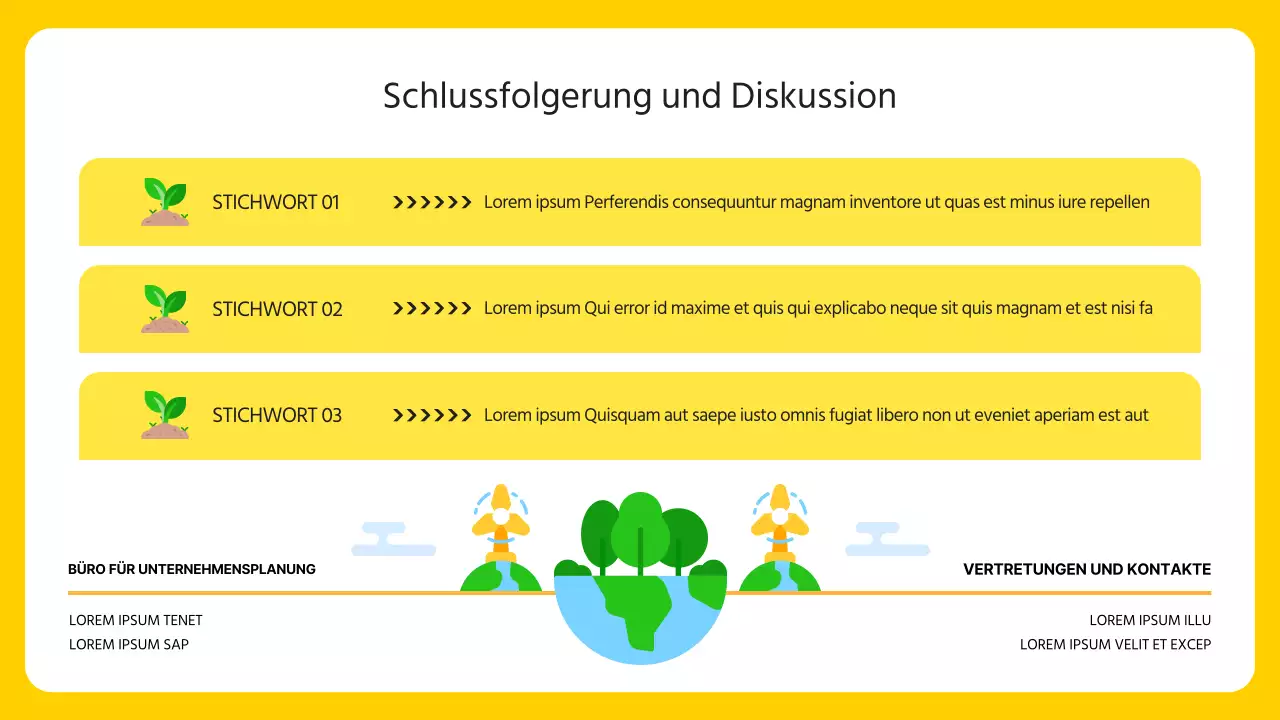 Ein moderner, grüner und gelber ESG-Geschäftsplan